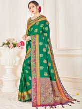 Green Banarasi Art Silk Woven Saree